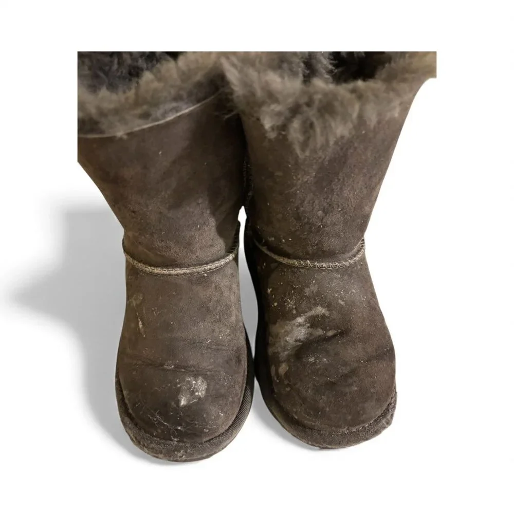 Girls size 13 Uggs fur boots grey color